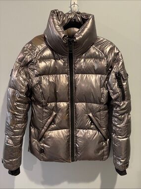 SAM. Metallic Pewter  Puffer Jacket Size L